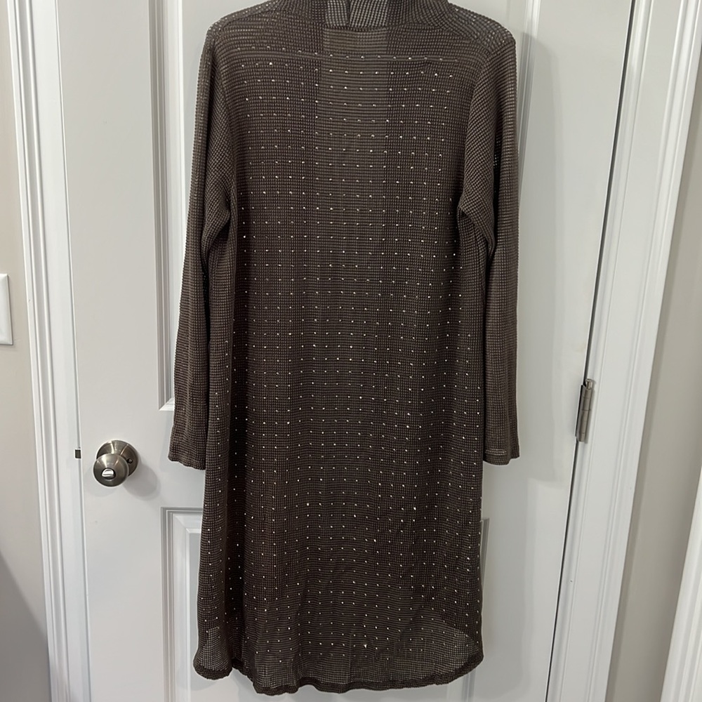 Studded gray/ purple long cardigan